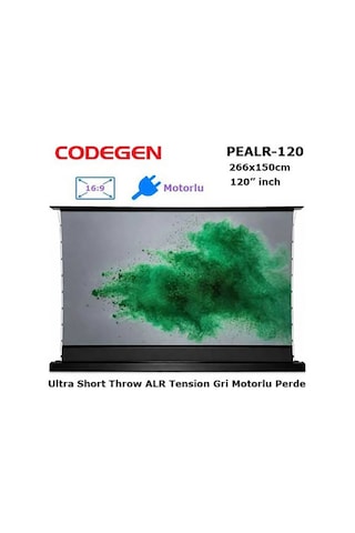 Codegen Pealr-120 Ultra Short Throw Alr Tension Motorlu Floor Pull Up Projeksiyon Perdesi 120 İnch 266x150cm