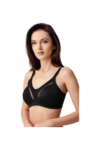 New Bra Newbra Lingerie 6001-kadın Basic C Cup Balensiz Büyük Beden Sutyen Siyah