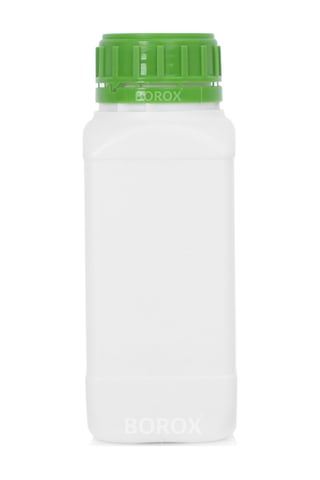 Borox Plastik Kare Şişe Yeşil Kilit Kapaklı Sızdırmaz Numune Şişesi 5 x 500 ML