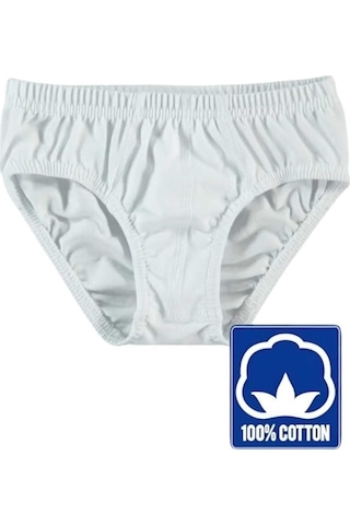 Uniquetrenders Erkek Çocuk % 100 Pamuklu 6'lı Beyaz Slip Külot Beyaz