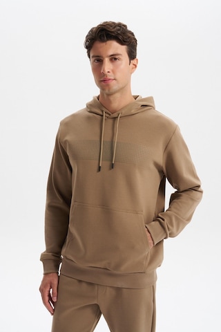 Arma Erkek Slim Fit Baskılı Kapüşonlu Kanguru Cepli Interlok Sweatshirt %80 Pamuk %14 Polyester %6 Elastane K30254685202 Gri - Bej