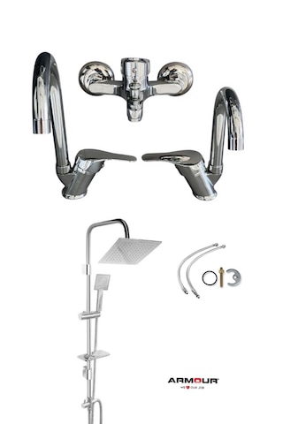 Armour Armatür Banyo Batarya Seti Krom