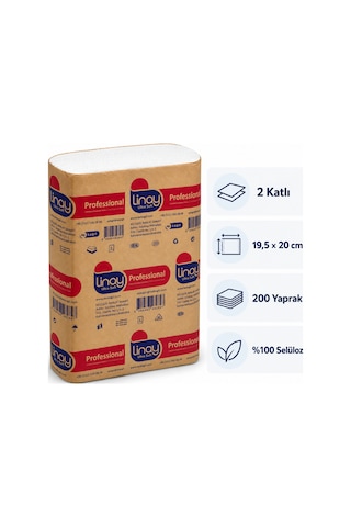 Linay Ultra Soft Z Katlama Dispenser Havlu 2 Katlı 200 Yaprak 60 Paket 5 Koli