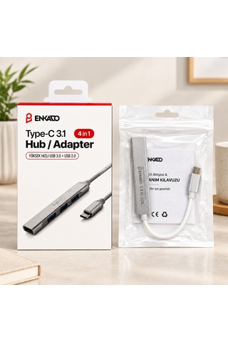 Type-c 4 Port Usb Hub Usb 3.0 & 2.0, Anahtarlı