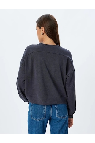 Koton Basic Sweatshirt Uzun Kollu Bisiklet Yaka 5wak10063ek 001