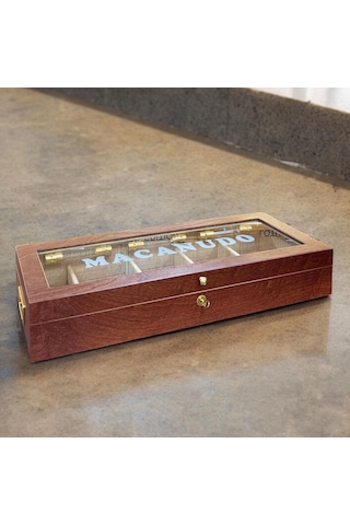 Lubinski İtaly Macanudo Camlı Humidor Puro Kutusu Kahve 200's