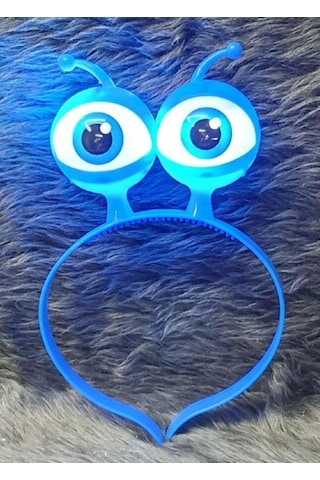 Larimar Led Işıklı & Pilli Uzaylı Göz Parti Tacı Mavi Renk