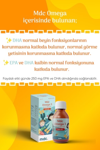 MDC Omega-3 Balık Yağı Şurup 150 ML