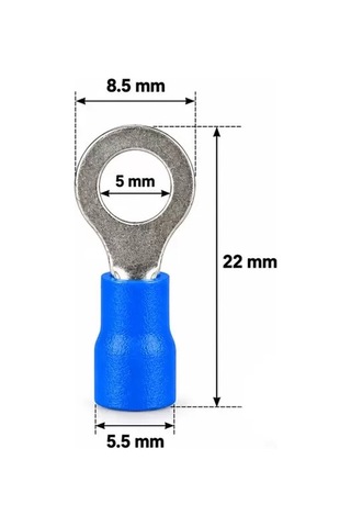 Sh Powermaster Pm-39059 1,5-2,5mm2 Kesit 22x8x6,5mm Soket Mavi İzoleli Kablo Pabucu 100'lü Paket Najmaddin