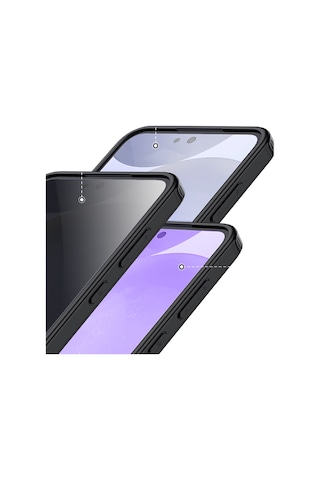 Galaxy S25 Kılıf Kamera Korumalı Şeffaf Arka Yüzey Zore New Roll Kapak Siyah