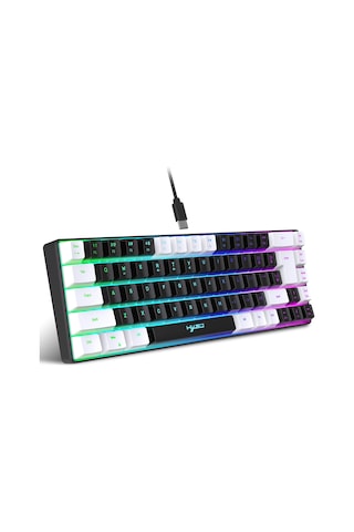 Yunboo Hxsj V200 68 Tuşlu Rgb Aydınlatmalı Taşınabilir Oyun Klavyesi - Çift Renk Seçeneği Ve 19 Tuş Çakışmasız