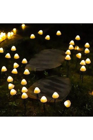 Sones 6.5m 30 Led Güneş Enerjili Mantar Çim Işığı Açık Su Geçirmez Bahçe Villa Peyzaj Dekoratif Işık Dizisi Sıcak Beyaz Işık Diğer