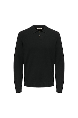 Only & Sons Onsjay Reg Ls Polo Knıt Erkek Siyah Kazak - 22033770 Siyah