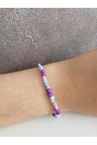 Nle Accessory Renkli Taşlı Bileklik Mor