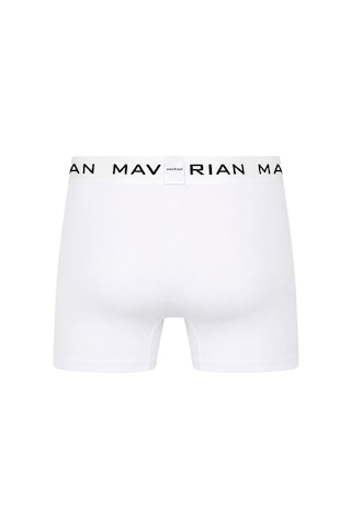 Mavrian Alabaster 3'lü Premium Kutulu Pamuklu Likralı Erkek Beyaz Boxer - Damat Bohçası Çeyiz Seti