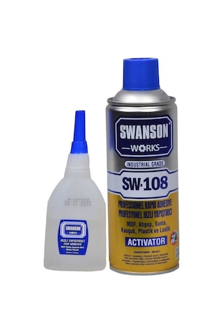 Swanson Works Swbnd Mdf Kit Profesyonel Süper Hızlı Yapıştırıcı Seti 200 + 35 Ml 24 Adet 1 Adet