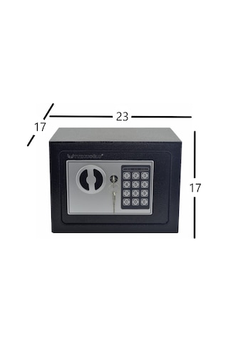 Elektronik Şifreli Ve Kilitli Çelik Kutu Kasa 23X17