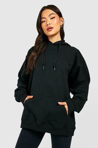 Siyah Butterfly Oversize Sweatshirt - Baskılı Oversize Kapüşonlu Siyah