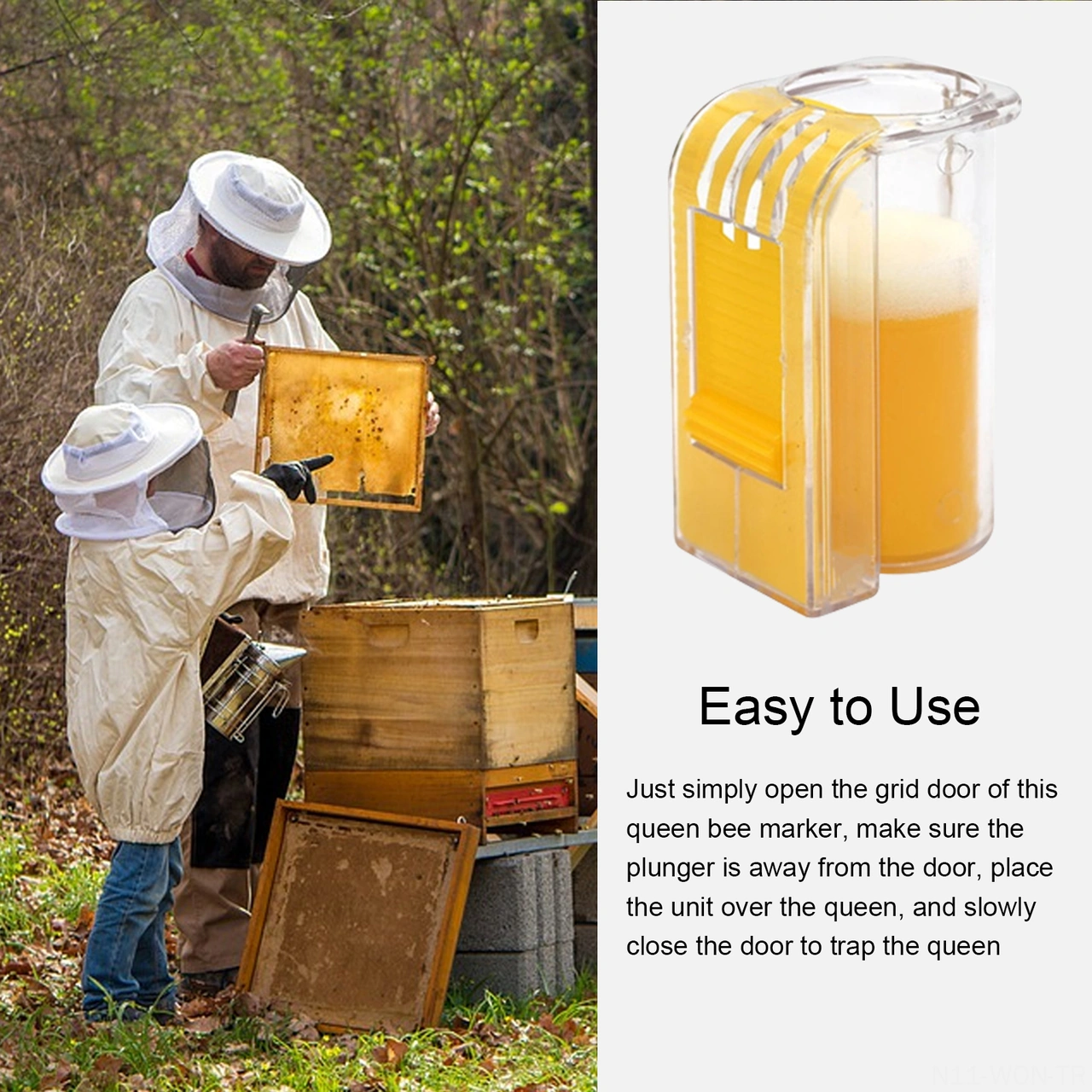 Neevoyu Sarı Plastik Arı Kraliçe Tutucu Ve İşaretleyici, Kolay Kullanım, Hafif, Bal Arıcılığı Aracı, Yeni Nesil Geliştirilmiş Model