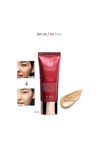 Missha Yoğun Kapatıcılık Sunan BB Krem M Perfect Cover BB Cream Ex No: 25 20 ML