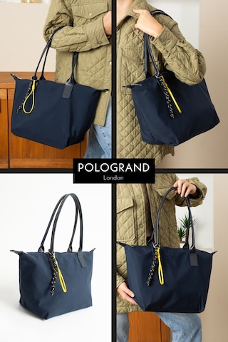 Orijinal Geniş Hacimli Su Geçirmez Paraşüt Kumaş Shopper Trend Ve Şık Büyük Boy Omuz Ve Kol Çantası Lacivert
