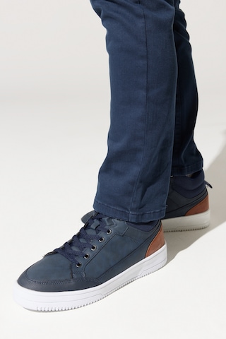 Ac&co / Altınyıldız Classics Erkek Lacivert-beyaz Kışlık Rahat Taban Spor Sneaker Lacivert - Beyaz