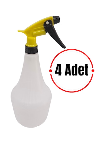 Sprey Şişesi 1 Lt Sarı, Kimyasala Dayanıklı Sprey Şişe 4 Adet