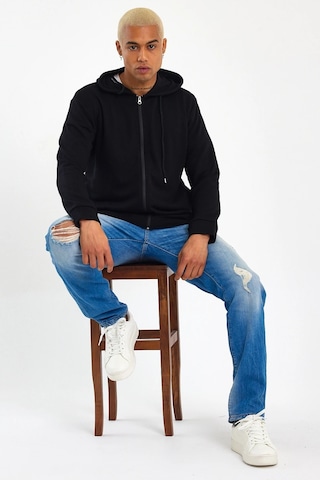 Erkek Kapşonlu Regular Fit Yan Cepli Hırka Spr 20k62 001