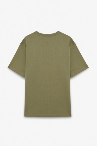 Grimelange PELTZ Erkek Relaxed Bisiklet Yaka Kısa Kollu Haki T-Shirt