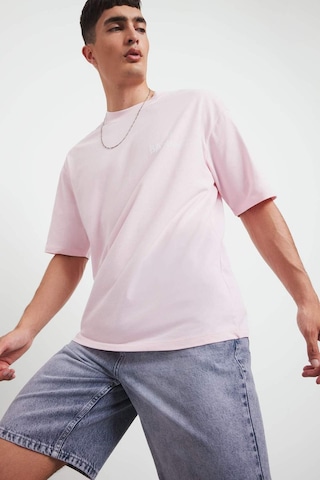 Defacto Loose Fit Bisiklet Yaka Baskılı Kısa Kollu Tişört F5732ax25aupn105 Pembe