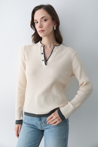 Vanilya - Antrasit 2 Patlı Düğmeli Kazak - 251023 Vanilya - Antrasir