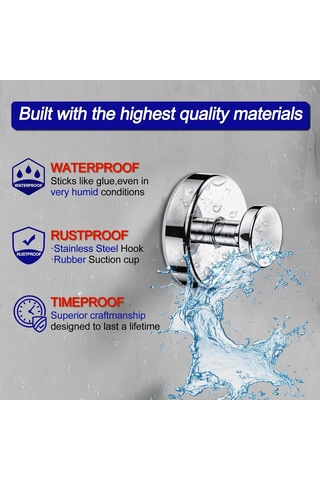 Singree Banyo İçin 304 Çelik Süspansiyon Çanta Demiri, Delme Yok 6.8kg Yük Kapasitesi, 2 Adet Paket Gümüş