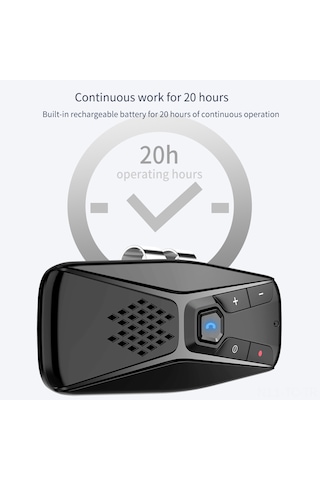 Skycity T823 Araç Bluetooth免提 Telefon, Müzik Çalar - Bt5.0, Gürültü Azaltma, 20 Saat Kullanim Süresi, İki Telefon Bağlantısı