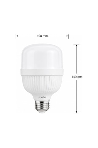 Ecolite 28W Jumbo LED Ampul E27 3000K Sarı Işık 2900 Lümen 172W Eşdeğeri Büyük Boy Enerji Tasarruflu LED Ampul