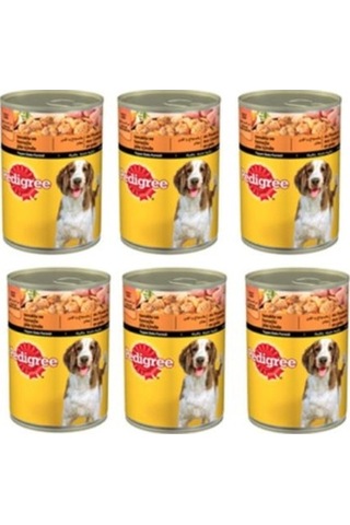 Pedigree Tavuklu ve Havuçlu Konserve Yetişkin Köpek Maması 6 x 400 G
