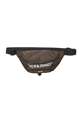 Jack & Jones Erkek Logo Baskili Fermuarli Çanta - Zitrus 12263790 Shitake Kahverengi