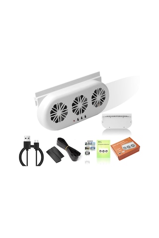 Usb Eklenti Araba Penceresi Egzoz Fanı Araba Hava Sirkülasyonu Soğutma Havalandırma Fanı, Boyut:beyaz