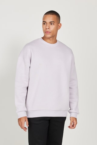 AC&Co / Altınyıldız Classics Erkek Lıla Oversize Fit Bol Kesim Pamuklu İçi Polarlı Bisiklet Yaka Sweatshirt Lila