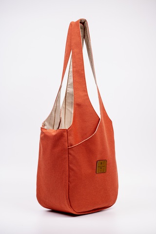Fabric Craft Bag Omuz Çantası Duck Kumaş Astarlı Büyük Boy Günlük Tote Kırmızı