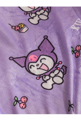Mor Hello Kitty Baskılı Tv Battaniyesi 100x150 Cm