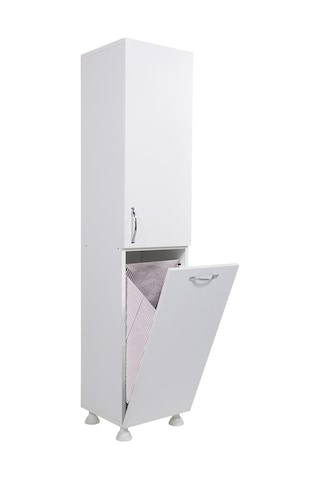 Nesse Kirli Çamaşır Sepetli Çok Amaçlı Banyo Dolabı Beyaz