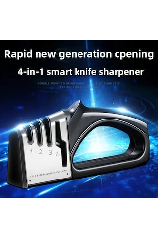 Suofeng Ev Ve Dışarıda Kullanım İçin El İle Çelik Bıçaklarını Hızlı Ve Keskin Hale Getiren Çok Fonksiyonlu Taşınabilir Tasarım Aparatı Siyah, Dörtlü Diğer