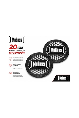 Mobass 20cm Hoparlör Kapağı - Mobass Logolu Plastik Midrange Hoparlör Kapak 20 Cm - 2 Adet