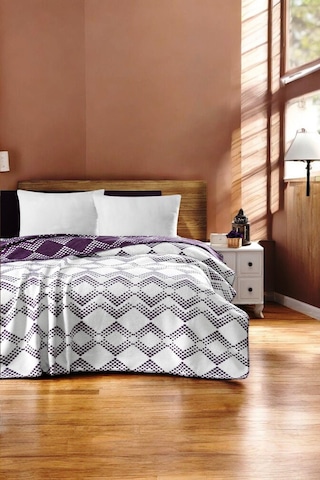 4 Mevsim Pamuklu Battaniye - Yumuşak Ve Hafif Konfor Lila 200cm X 220cm Lila