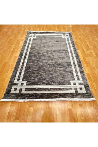 Modern Bordürlü 160 X 230 Yün Halı Gri