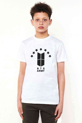 Bts Army Baskılı Unisex Çocuk Beyaz Tshirt