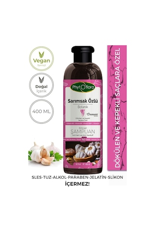 Phytoflora Tuzsuz Sarımsak Özlü Botanik Şampuan 400 ML