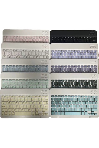 Lemestar İpad, Telefon, Tablet Uyumlu Bluetooth Klavye + Tek Mod Pilli Fare Seti - Sessiz Ofis Kullanıma İdeal 7 İnç Pembe Diğer