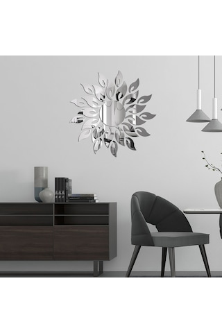 Dianziye Gümüş Renkli 27 Parça Plastik Ayna Duvar Sticker Seti - Hafif, Kaldırılabilir, Ev Dekoru Arka Plan Duvar Stickerı Gümüş