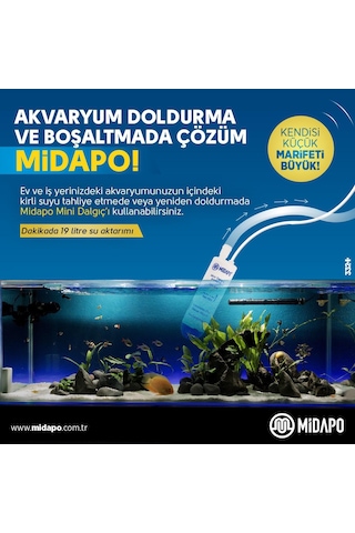 220-12 Volt Adaptörlü D.C Midapo Mini Dalgıc Pompa